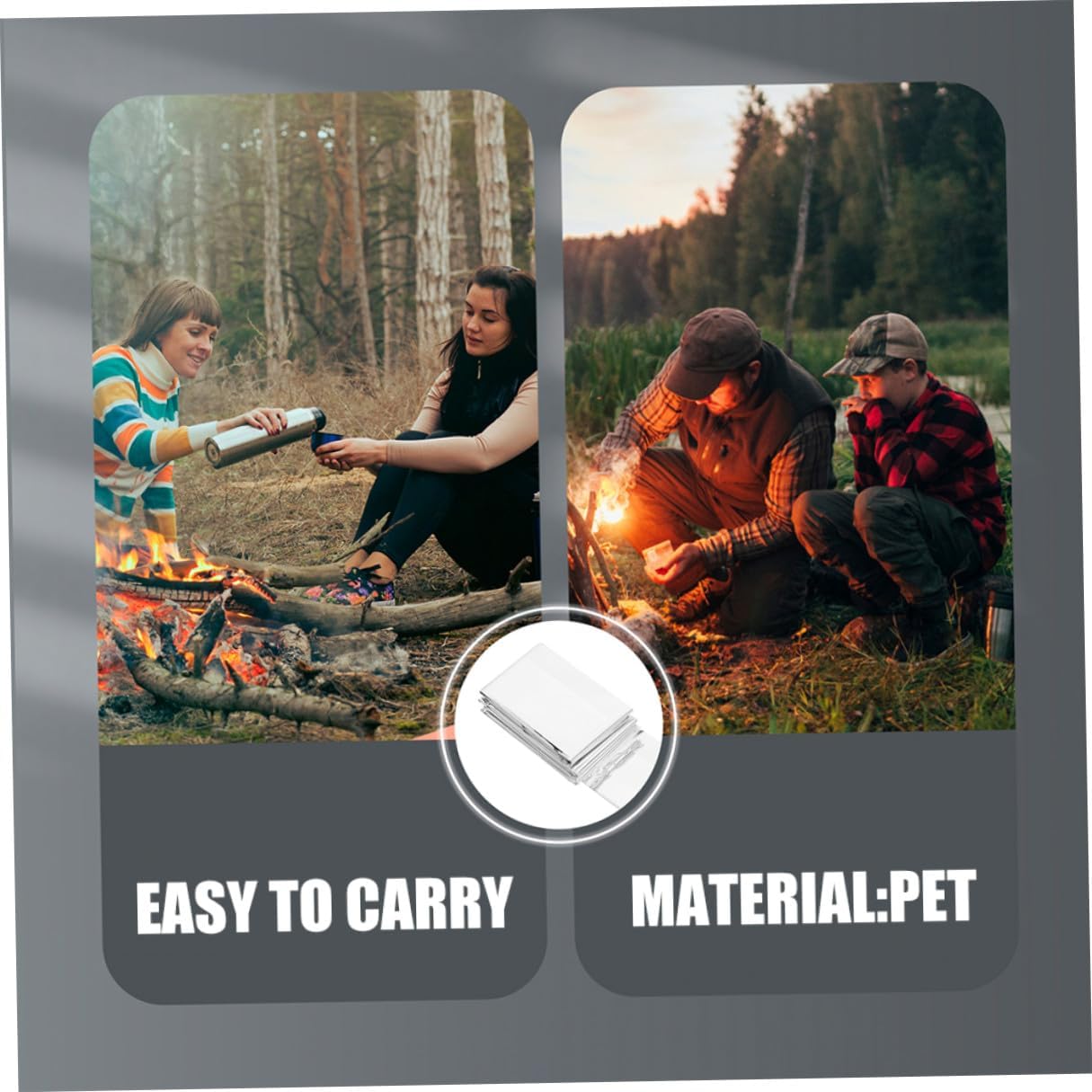BESTonZON 4pcs Emergency Blanket Set Silver Foil Thermal Survival Blankets 130x210cm Multi-use Insulation Sheets for Camping Hiking Outdoor Emergency Warmth