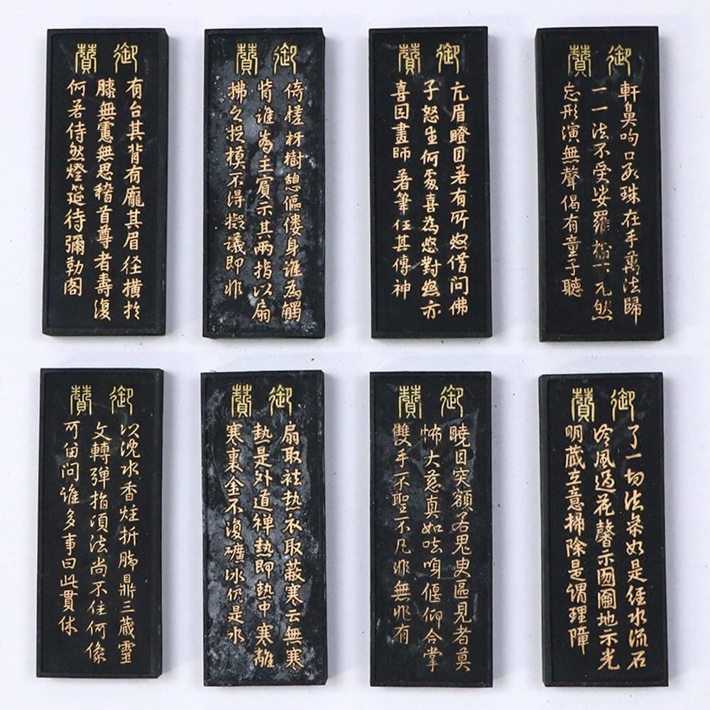 【未使用・希少品】中国 古墨 御製羅漢賛墨 16点 書道具 中国古玩 D157 中国書画墨 小五老図古墨 /未使用 /5点組計188g /中国書