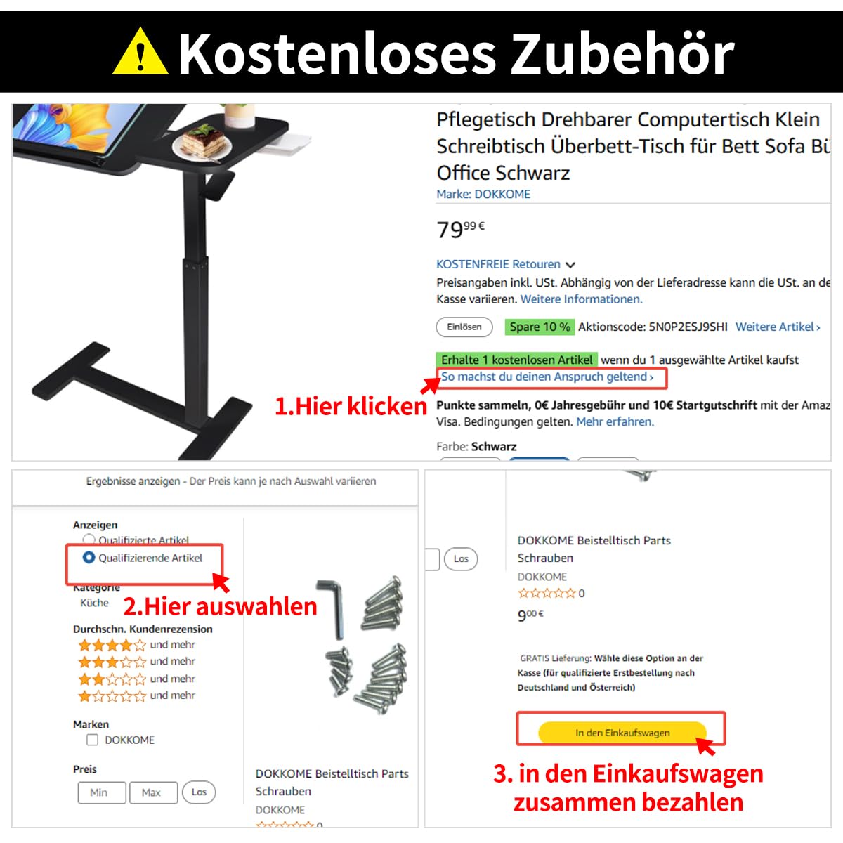 Stolik pomocniczy z regulacją wysokości, stolik pod laptopa z kółkami, brązowy