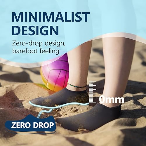 Miniatura 5 de JACKSHIBO Zapatos de agua para mujeres y hombres, zapatos de natación, calcetines de agua para cruceros, artículos esenciales para natación, agua,
