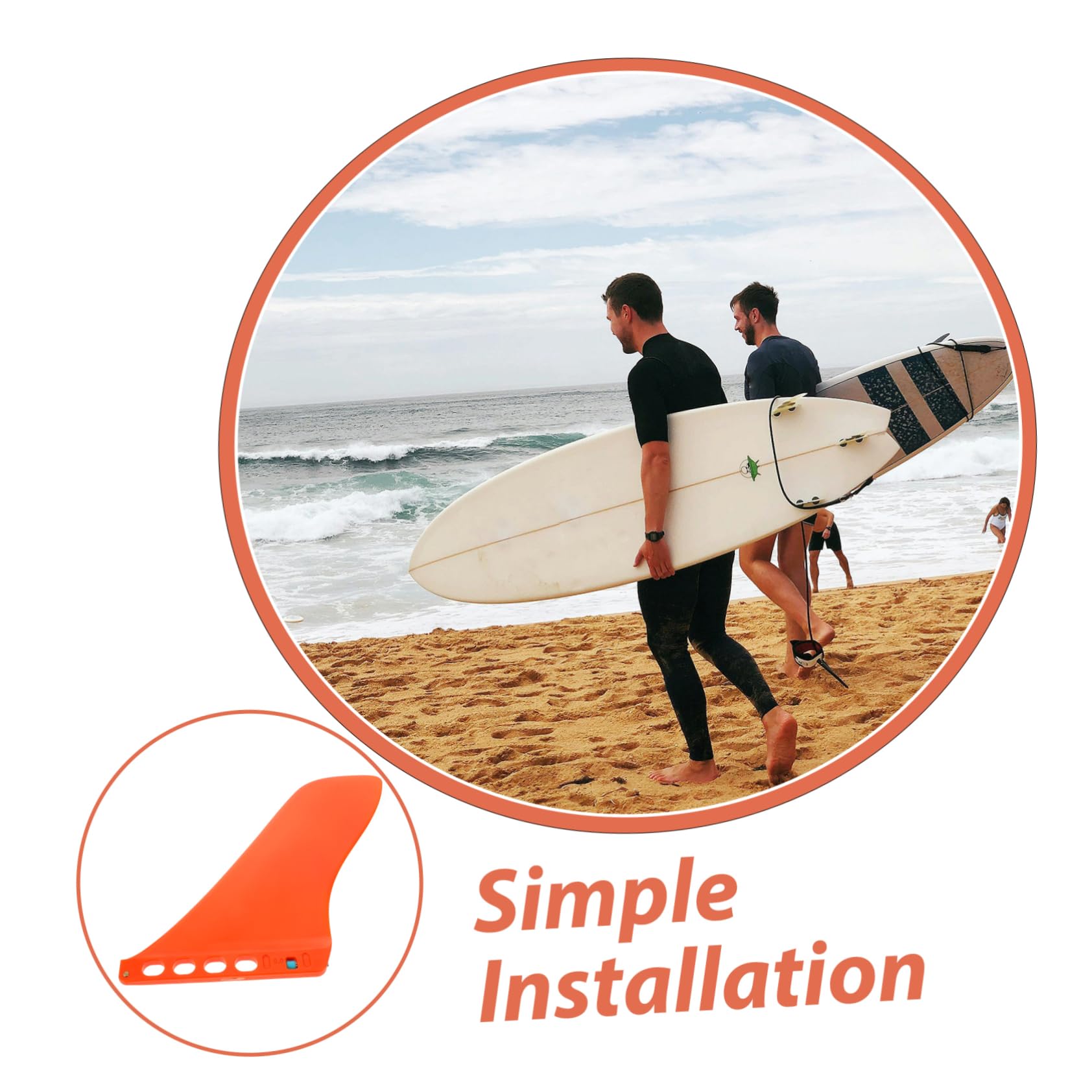 WOONEKY Ailette Amovible pour Planche de Surf et Paddle Board, Stabilisateur d'eau à Pagaie en Nylon et Fibre, Installation Facile, Séparateur d'eau pour Sport Nautique