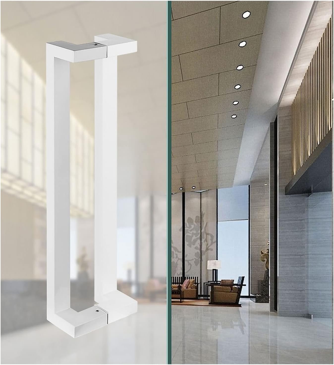 Stainless Steel Commercial Push Pull Modern Door Handle,60cm/80cm/120cm/150cm Modern Shower Door Handle Sliding Glass Door/Barn Door/Interior Exterior Door