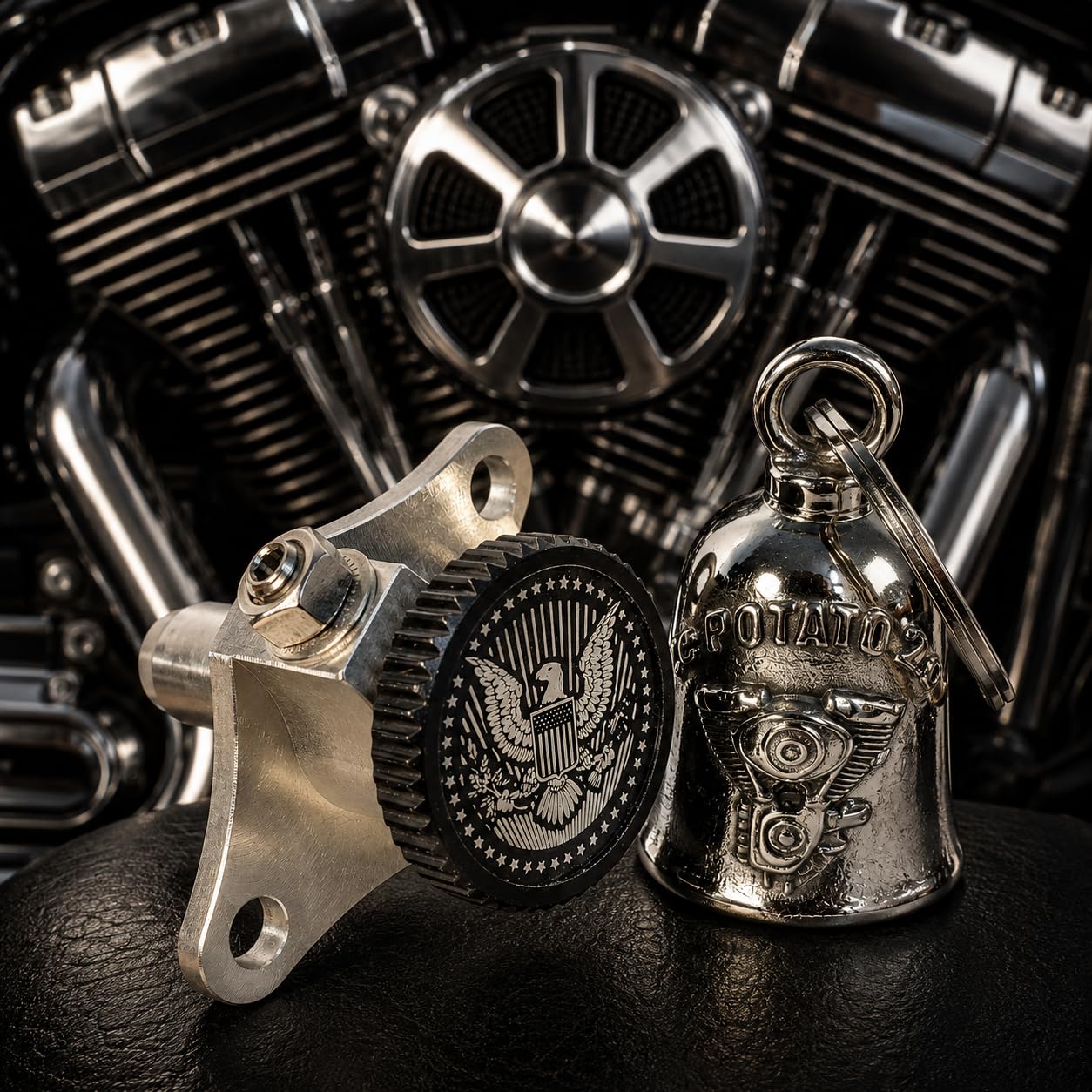 LE POTATO 2.0® V-Twin Idle Control – Restore Legendary “Potato-Potato” Sound – Manual Idle Adjustment for Fuel Injected Motorcycles-Fits V-Twin Cruiser Models (Softail Dyna Touring) (Eagle of Freedom)