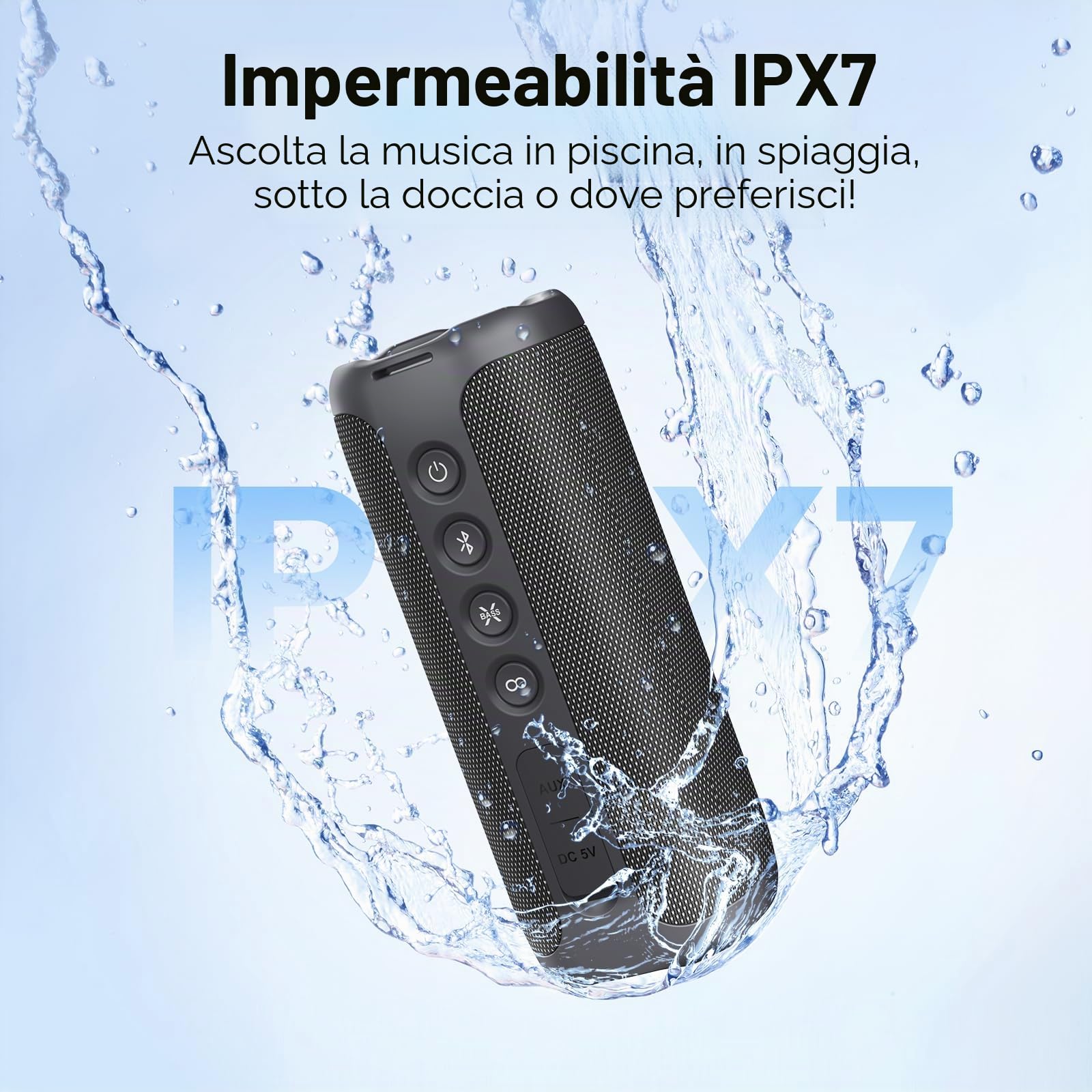 Tribit StormBox 2 Altoparlante Bluetooth da 34W con suono surround a 360°, tecnologia XBass, 24 ore di riproduzione, IPX7, altoparlante portatile senza fili da esterno con collegamento TWS