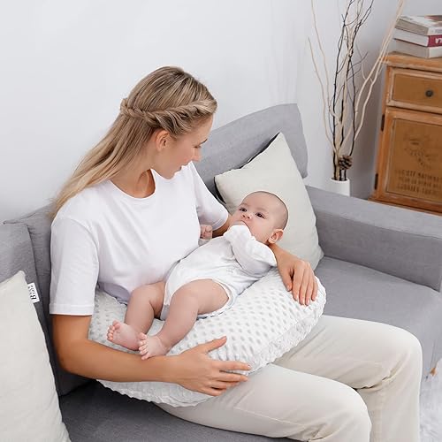 Miniatura 5 de Almohada de lactancia y posicionador con funda para lactancia materna y alimentación con biberón, apuntalamiento del bebé, tiempo boca abajo, apoyo