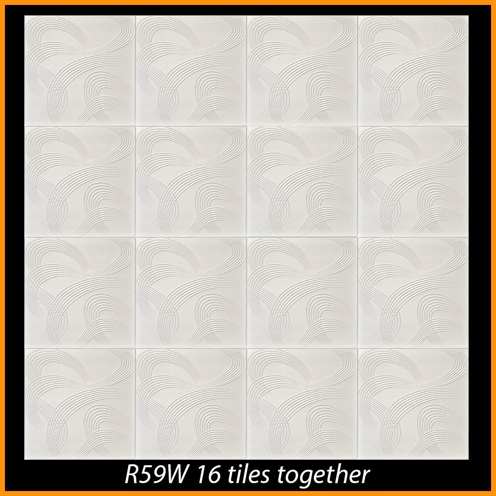Euro-Deco Styrofoam Glue Up Ceiling Tiles White 20x20 R59W Pack of 8