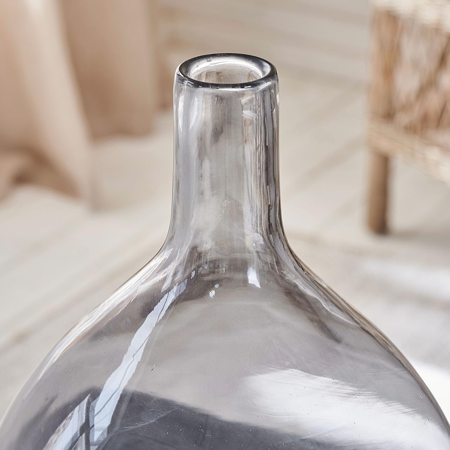 Loberon Argonne Vaso - Vetro soffiato - Sobria sfumatura di Colore Unica nel Suo Genere, Grigio