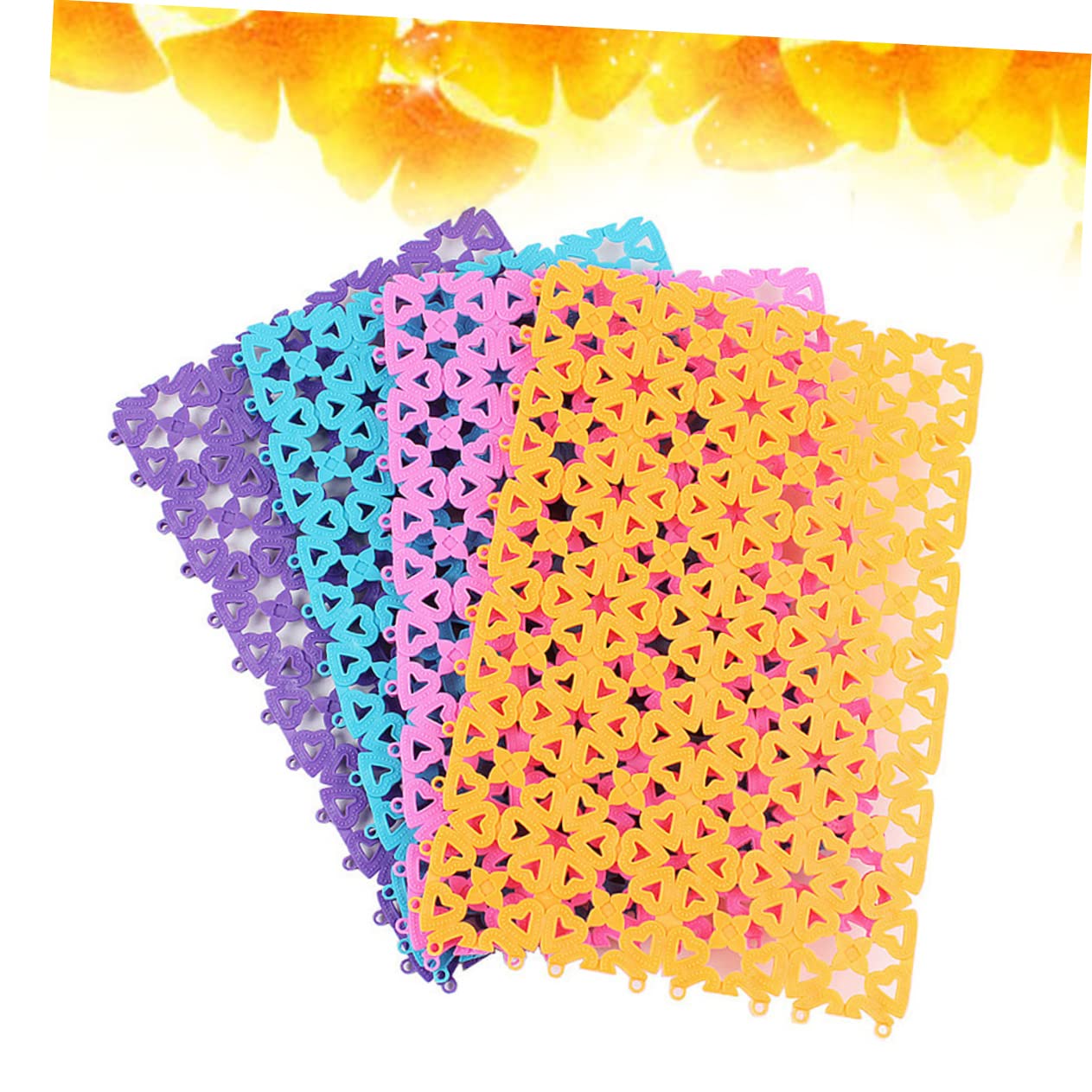 Ipetboom Tappetino per Gabbia Animali Domestici 4 Unitá in PVC Antiscivolo Traspirante Motivo Cuore per Gabbie di Conigli e Cani Facile da Pulire Colore Casuale