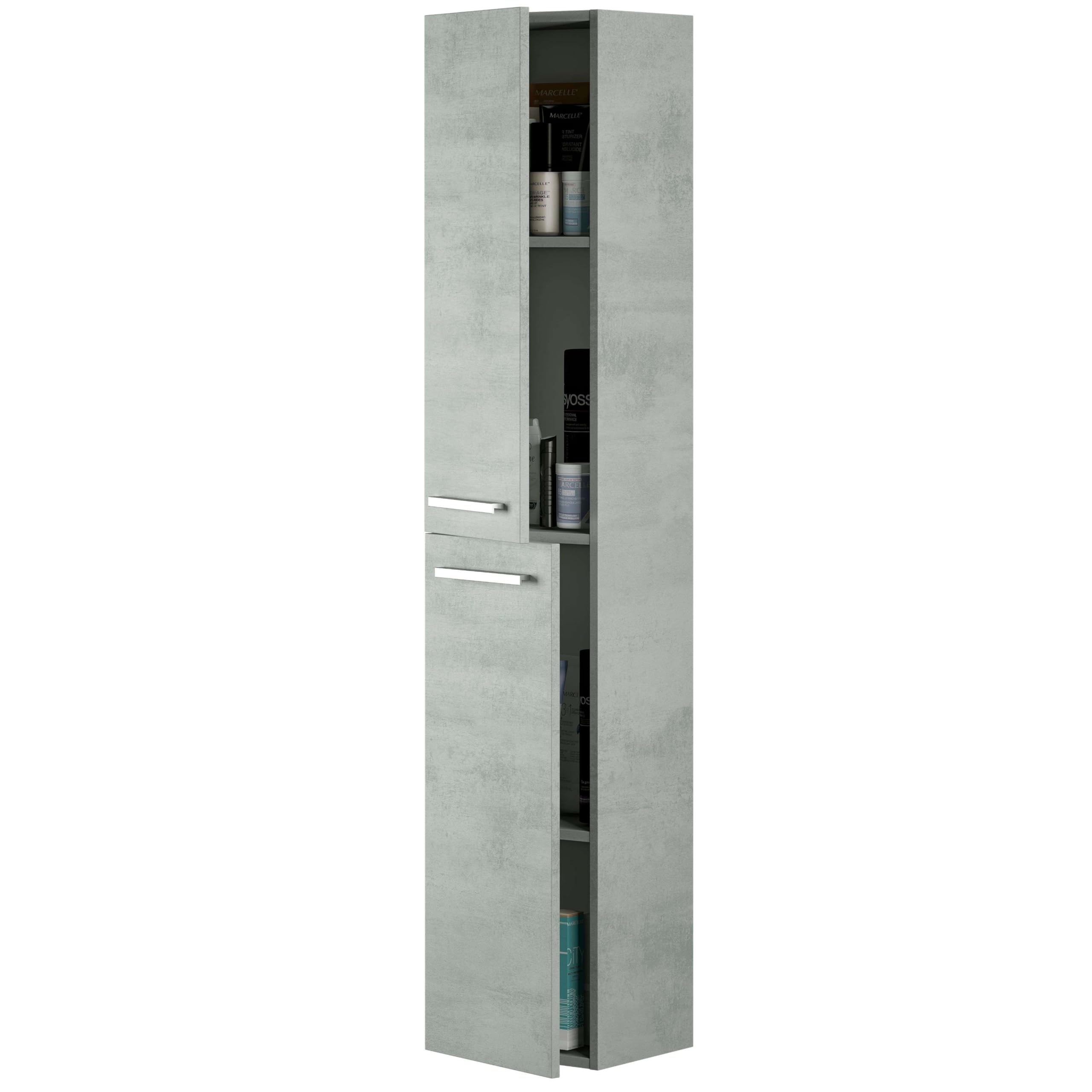 Miroytengo Columna de Baño Suspendida Aruba en Melamina Color Cemento 30x150 cm