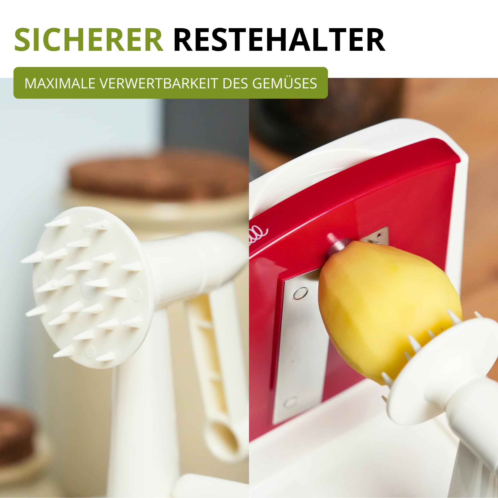 Westmark Spiralschneider im Set mit Sparschäler für Gemüsenudeln, Zoodles und Obstspiralen, Gemüseschneider mit 3 Schneideinsätzen Spiromat und Kartoffelschäler Gallant, 113322E6