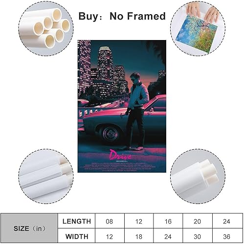 Miniatura 2 de Póster de película de Drive Movie Poster Wall Art Picture Print Painting for Home Bedroom Decor Poster W Poster Art Decor Painting Aesthetic Wall