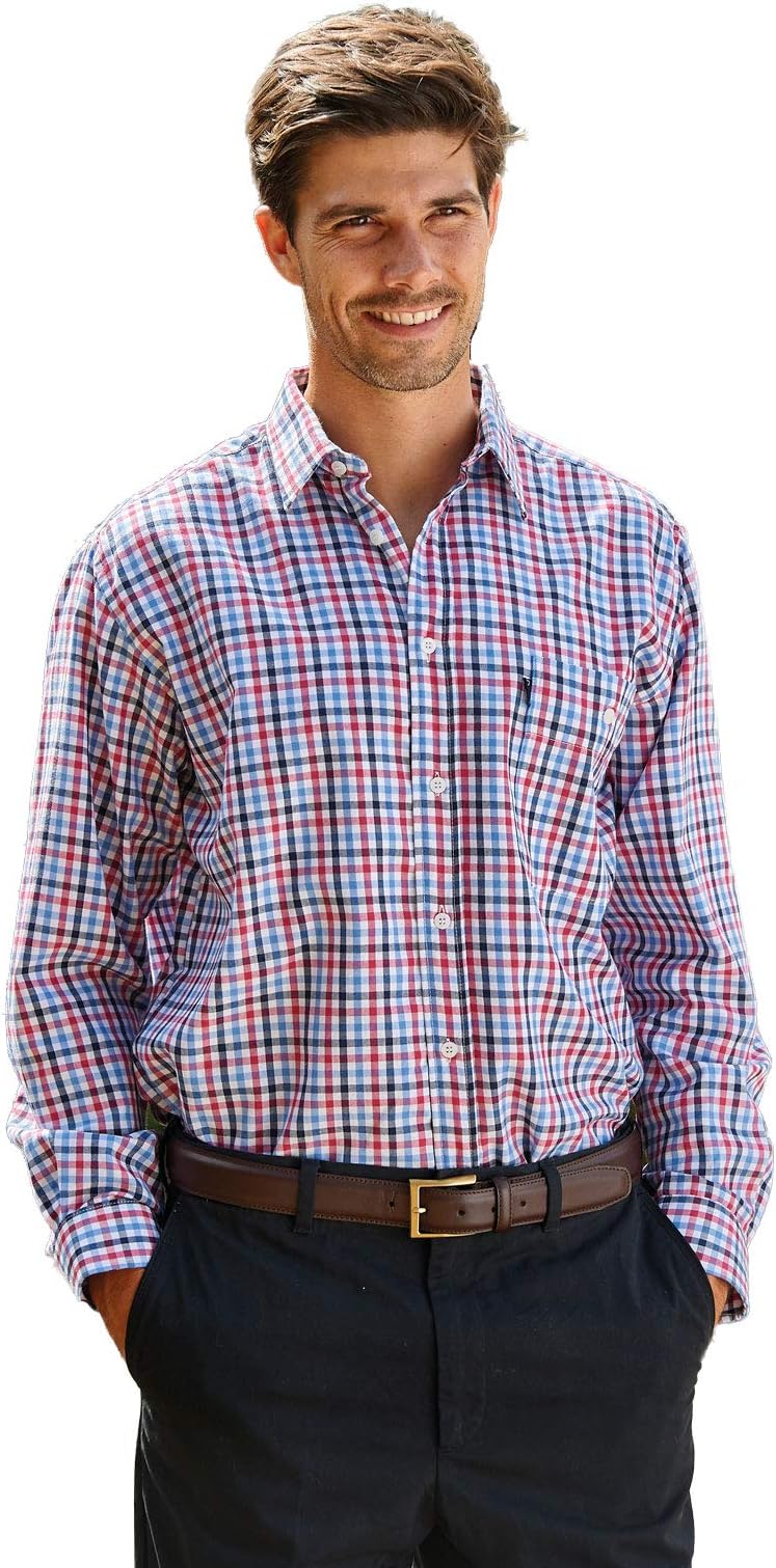 Mens Country Lyndhurst Casual Long Sleeve Shirt - Red - 2XL