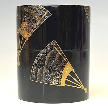 送料無料 蒔絵師　北浜風月造 銘木黒柿蒔絵扇面香合　共箱・作歴　茶道具 茶道具 荒井喜峰作 黒柿 楓に鳥蒔絵 色紙香合 共箱 V 8366