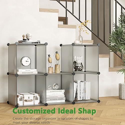 Vista 29 de C&Ahome - Organizador de clóset de almacenamiento para que lo montes tú mismo, Plástico, Negro