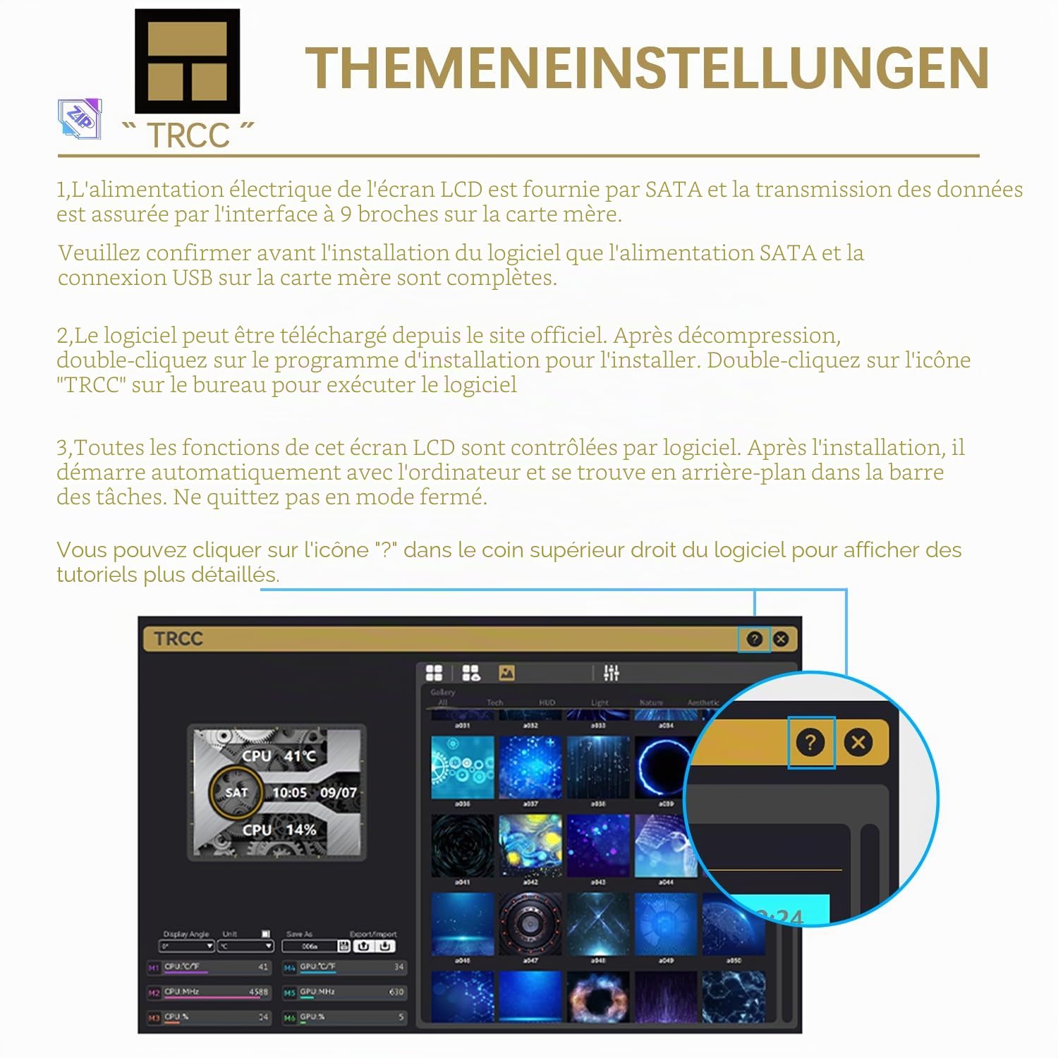 TR Thermalright FW240 White ARGB Refroidisseur liquide pour processeur, écran LCD IPS 2,4 pouces avec résolution 320x240-Magnétique, thème d'écran DIY, pour AM4/AM5, LGA1851/1700/115x