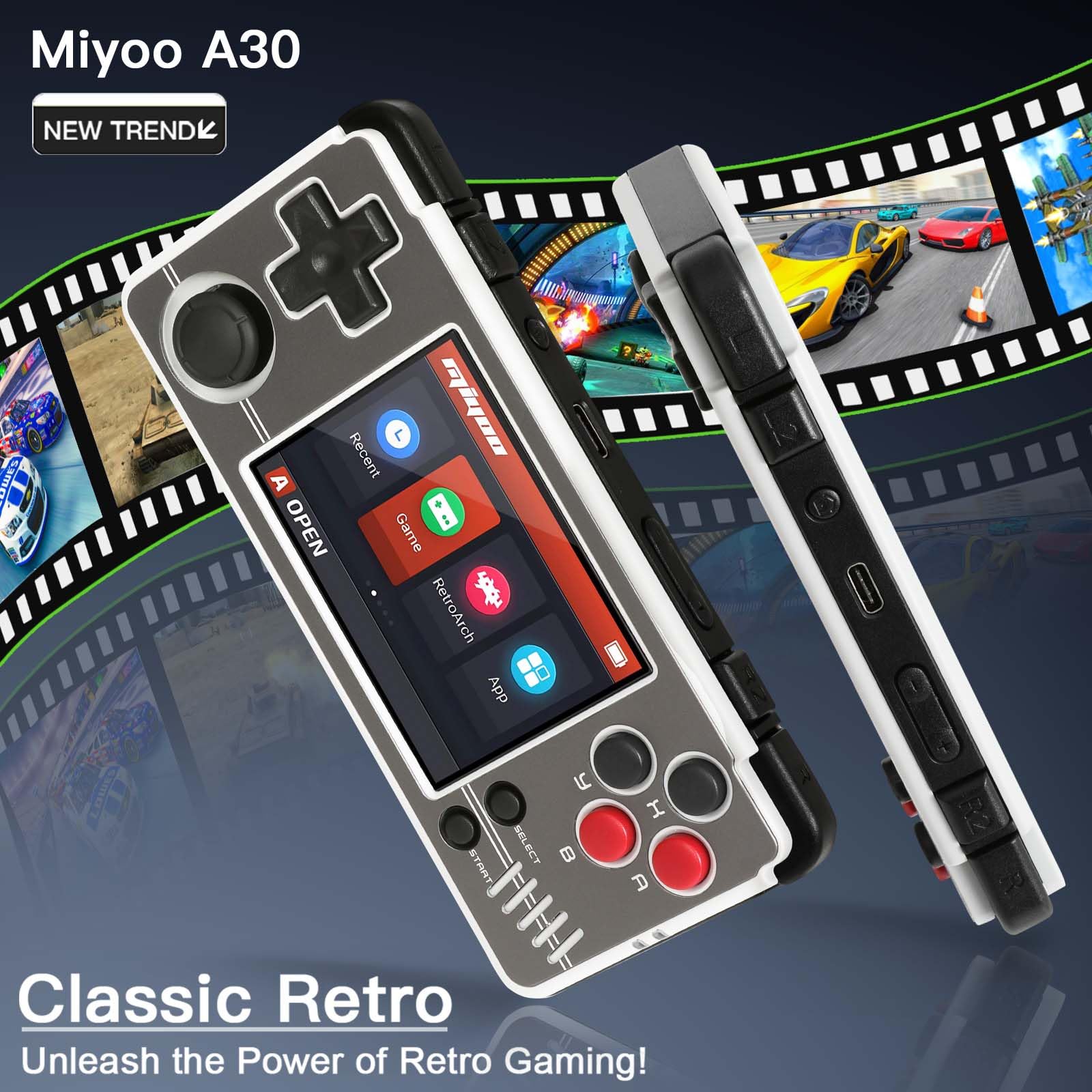 Miyoo A30 Retro Handheld Game Console,Portable Game Emulator with