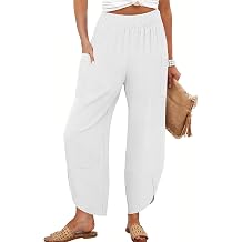 ANRABESS Womens Wide Leg Palazzo Capri Pants 2026 Summer Casual High Waisted Barrel Lounge Flowy Cropped Beach Work Trousers