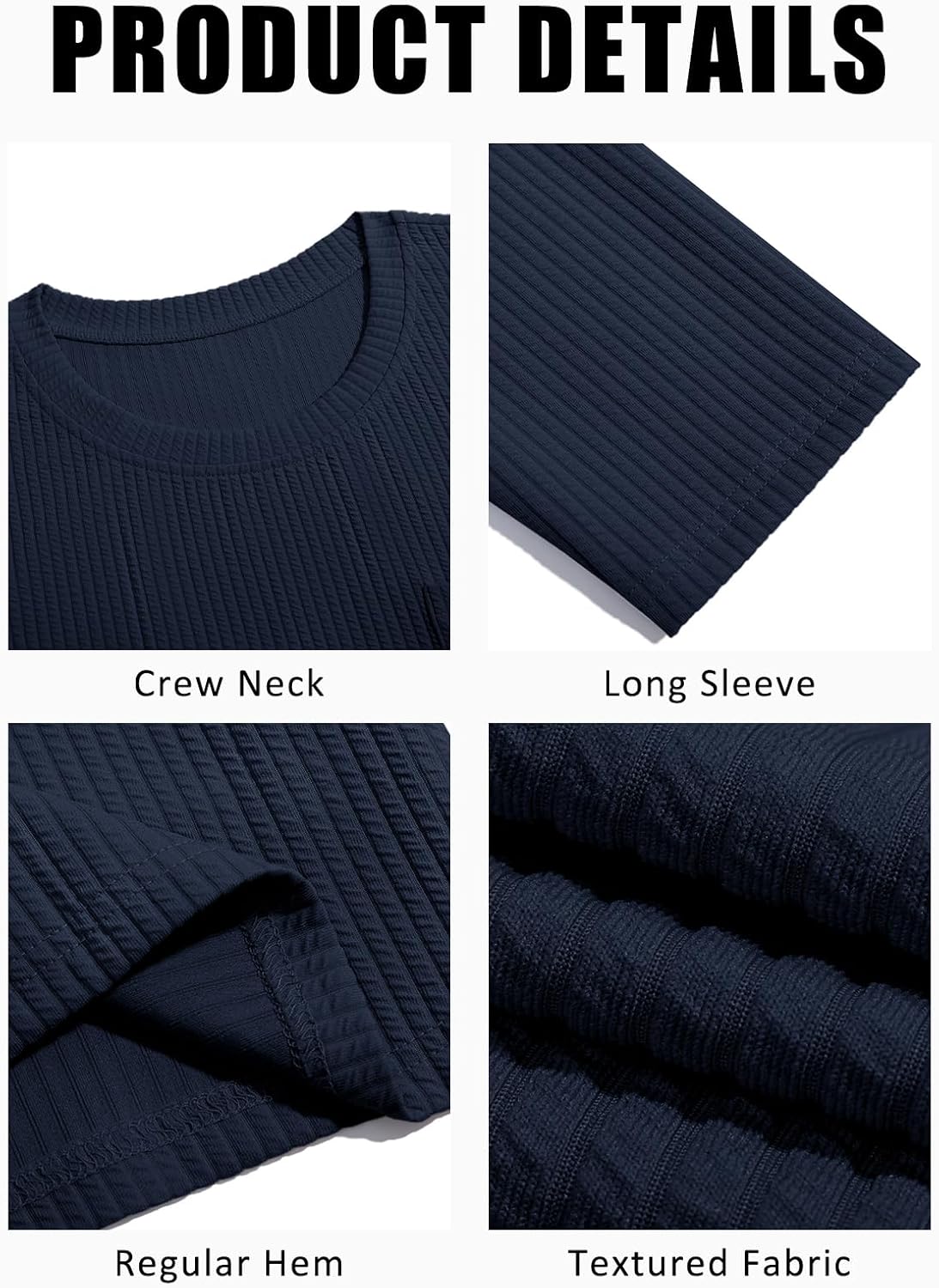 Yousify Mens Long Sleeve T Shirts Workout Athletic Crew Neck Pullover Shirt Casual Stretchy Loose Fit Shirts - Image 5