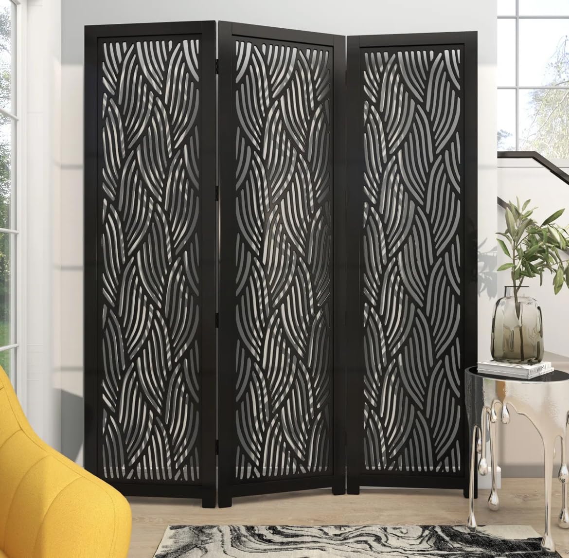 CASA CRAFT Wooden Room Partition Screens for Bedroom,Living Room, Privacy Divider, Freestanding Folding Panels for Changing Room 6 feet 3 PNL Each panl Size 72 x 20 in ()-image-32