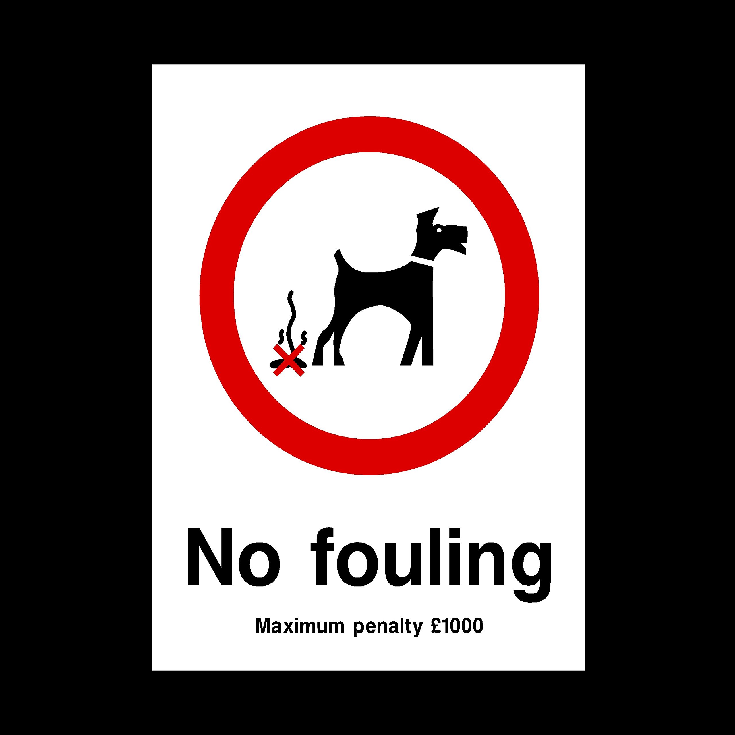 Ussp&S Beige|Black No Fouling - Penalty £1000 Plastic Sign - Fouling/Dog Area/Clean It Up/Security Guard Dogs (Ppa8)