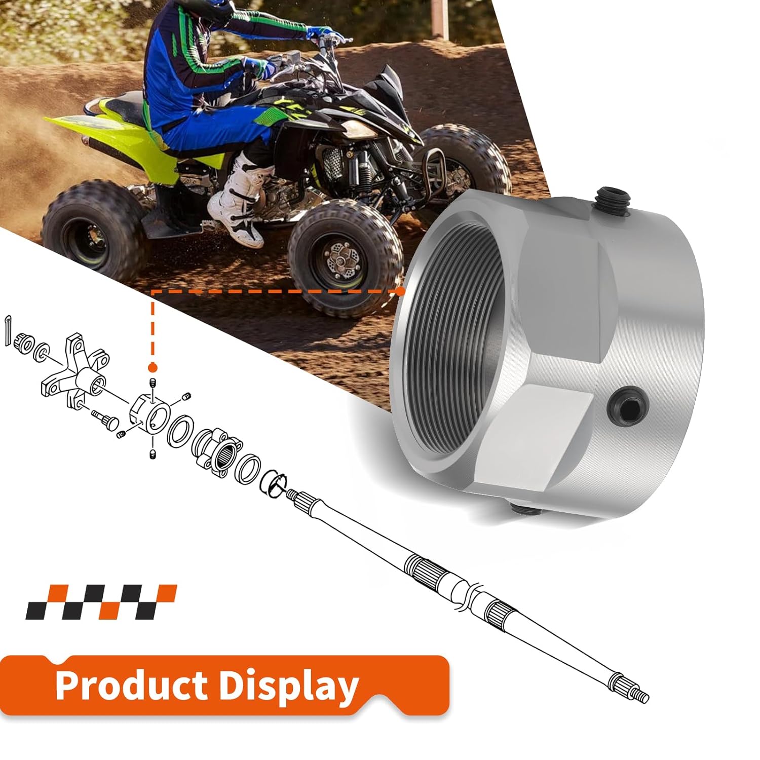 Rear Axle Lock Nut for Yamaha YFZ450 R/X 2009-2024 90179-38001-00