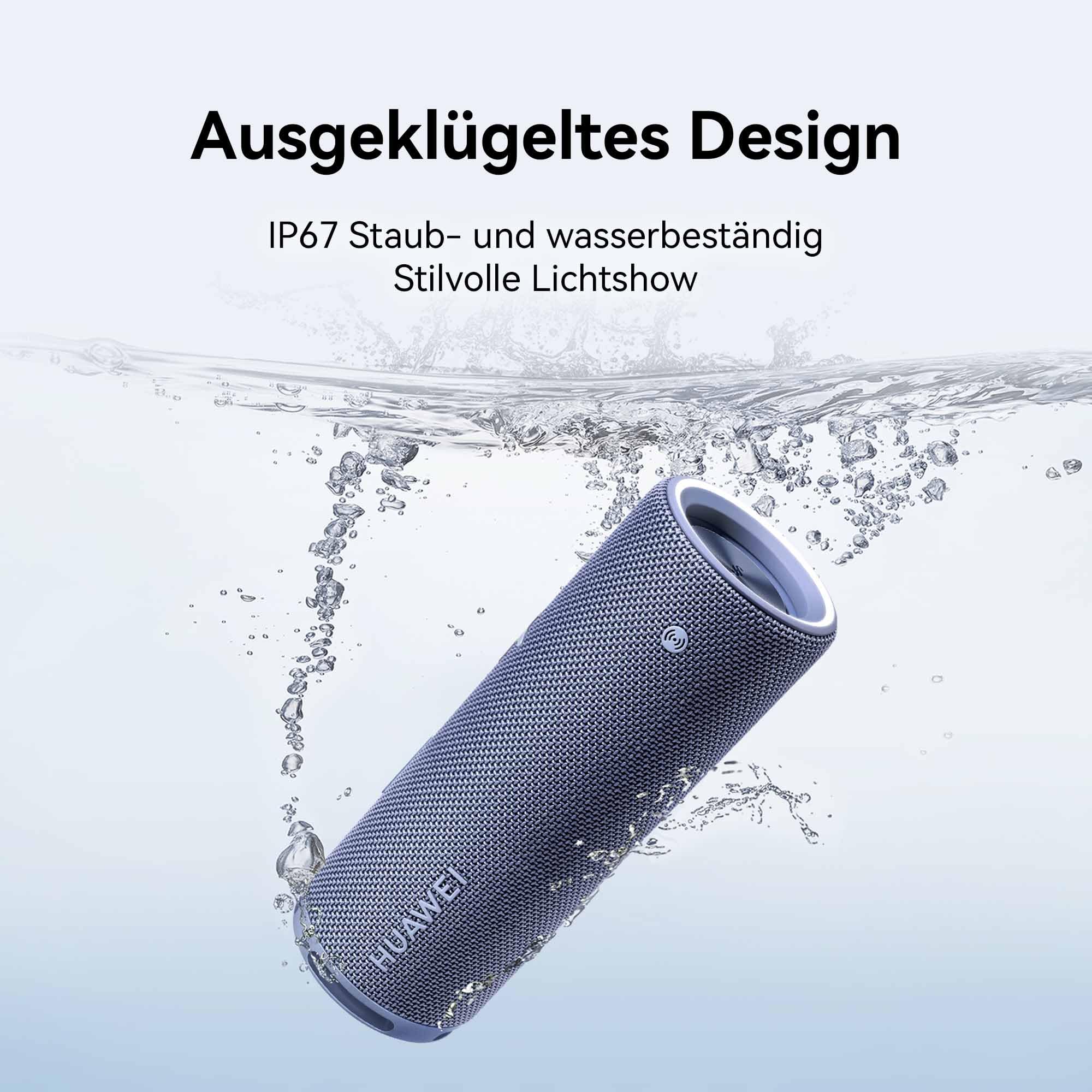 HUAWEI Sound Joy 2 Tragbarer Bluetooth-Lautsprecher, Schwarz | Sound-Vierfach-System, 26-Stunden-Wiedergabe, IP67 Staub- und wasserbeständig, Schütteln für Stereo, stilvolle Lichtshow