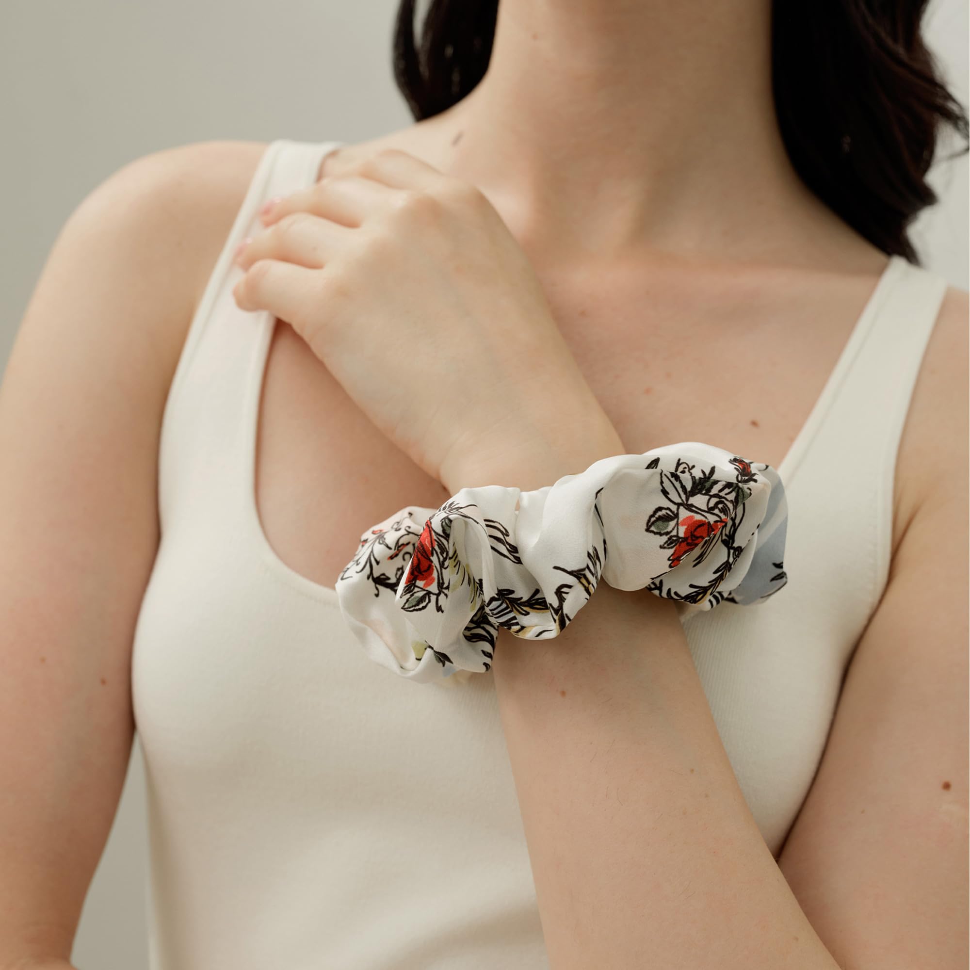 LILYSILK Women's 100% Silk Hair Scrunchies Ladies Elastic Hair Tie Bobbles Ponytail Holders for All Hair Type and Conditions and Preventing Hair Frizz Breakage Loss,Libra 2pcs - Image 4