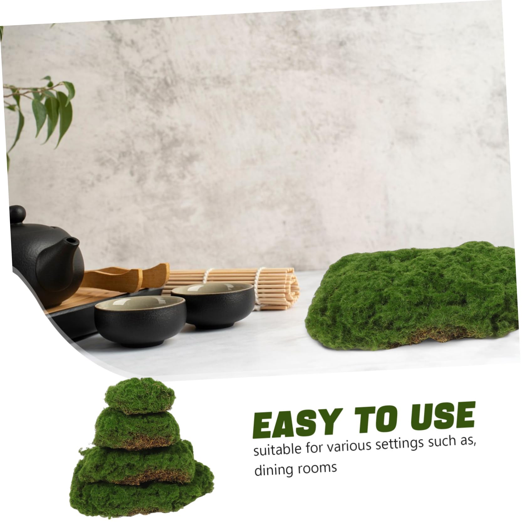Artificial plants 4PCS Sztuczne zielone mchowe kamienie do akwarium i wróżki dekoracje ogrodowe do sezonowego wystroju rzemiosła i akcesoria ogrodowe flowers