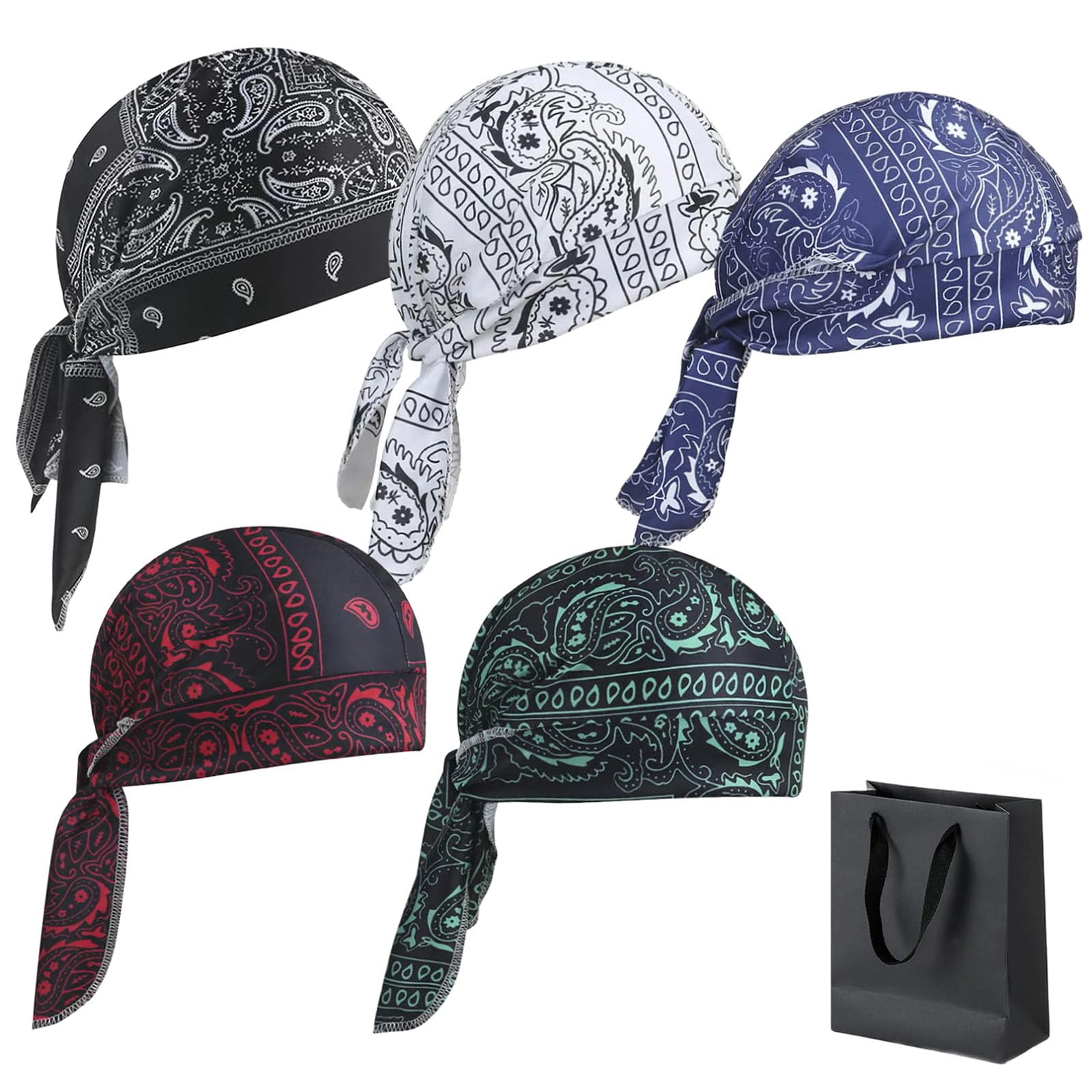 2026 New Paisley Cooling Headscarf Cap, Breathable Motorcycle Zero-Squeeze Helmet Liner for Men & Women, Sweat Wicking Pirate Bandana Beanie for Cycling, Running & Outdoor Sports (#28)