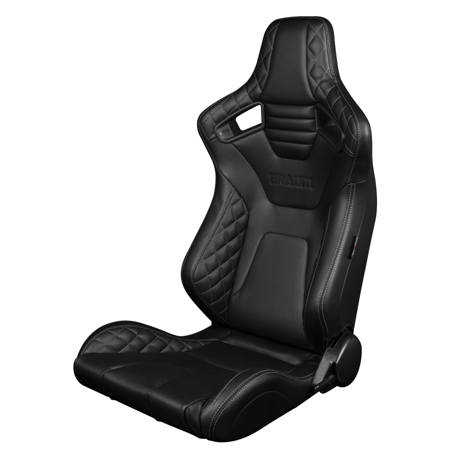 Braum Elite X Series Racing Seats Kit Black Diamond Grey Stitching BRR1X-BDGS