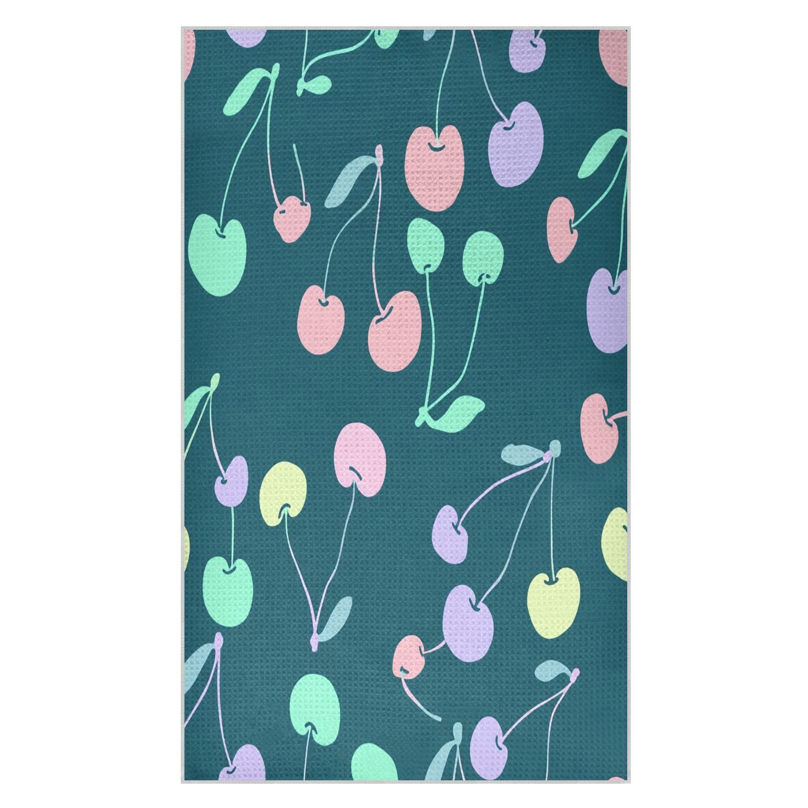 JiangGgen Colored Cherry Kitchen Towels 2-Pack Soft Absorbent Dish Towels