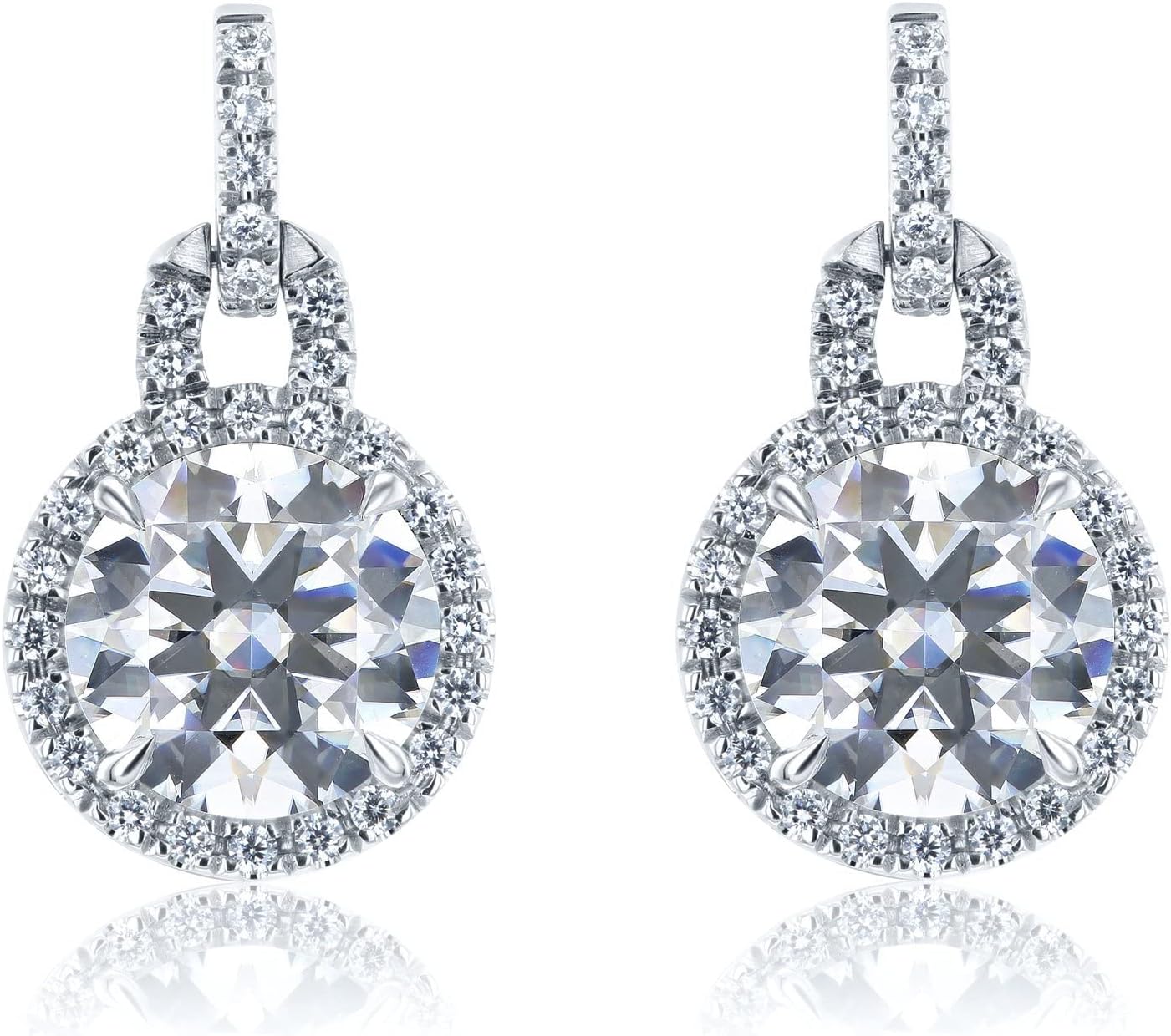 9.5mm Moissanite Dangle Earrings (GH/VS)