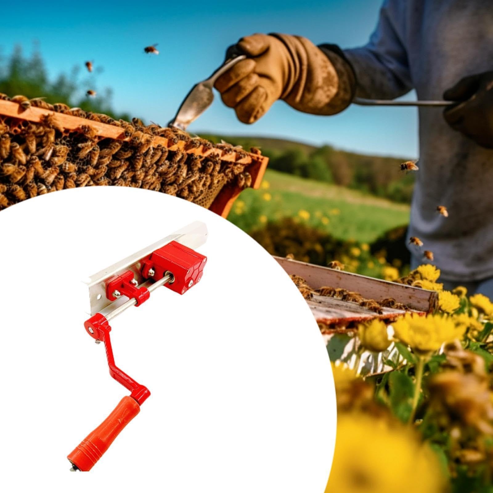 Générique Barre de Manivelle pour Extracteur de Miel, Outil D'apiculture, pour 4 Cadres