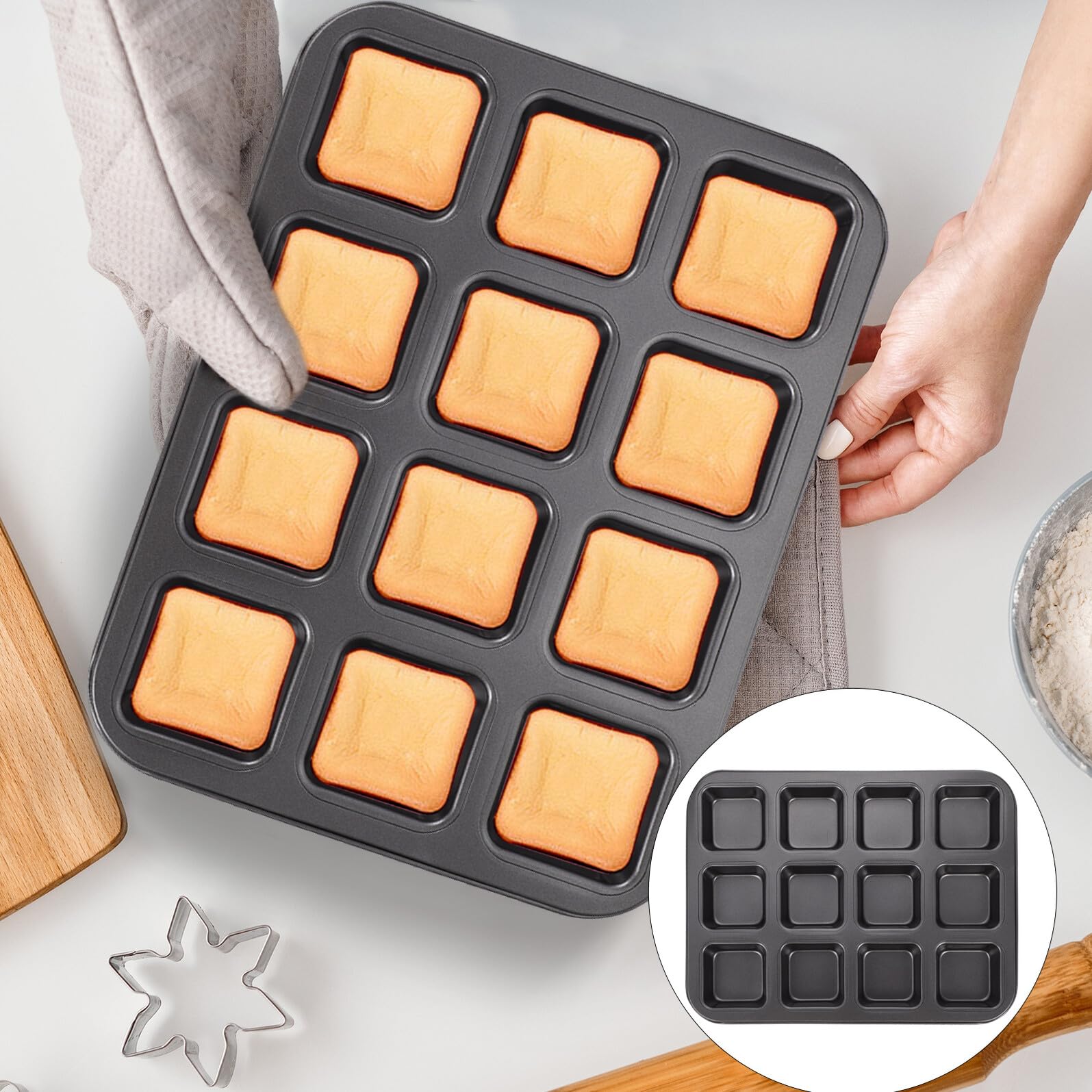 TOYANDONA Kohlenstoffstahl Antihaft mit Mehreren Gittern Backform Brownie