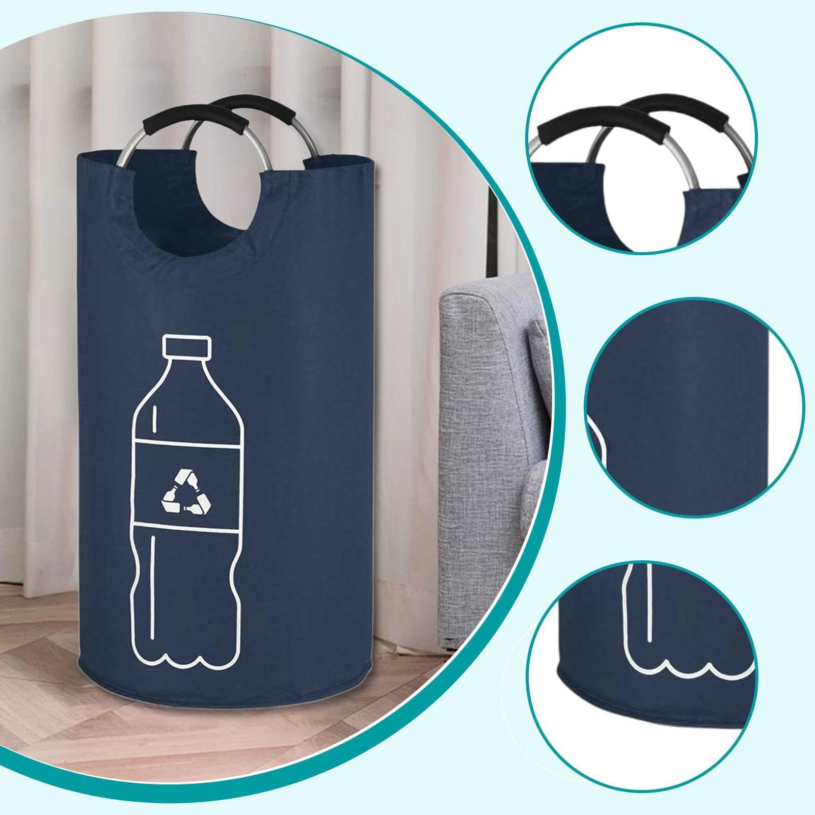 Cesto de Ropa Plegable de 82 litros, Versátil para Viajes, Hogar Y Dormitorio. Organizador de Ropa Independiente Que Ahorra Espacio, Azul Marino