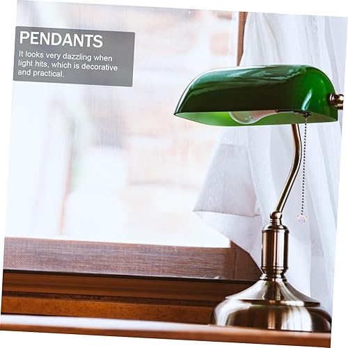 Miniatura 2 de DOITOOL 2 piezas de luz de ventilador de cuerda de chacra colgantes de cristal bola de cristal prisma atrapador de sol ventilador de techo tira de