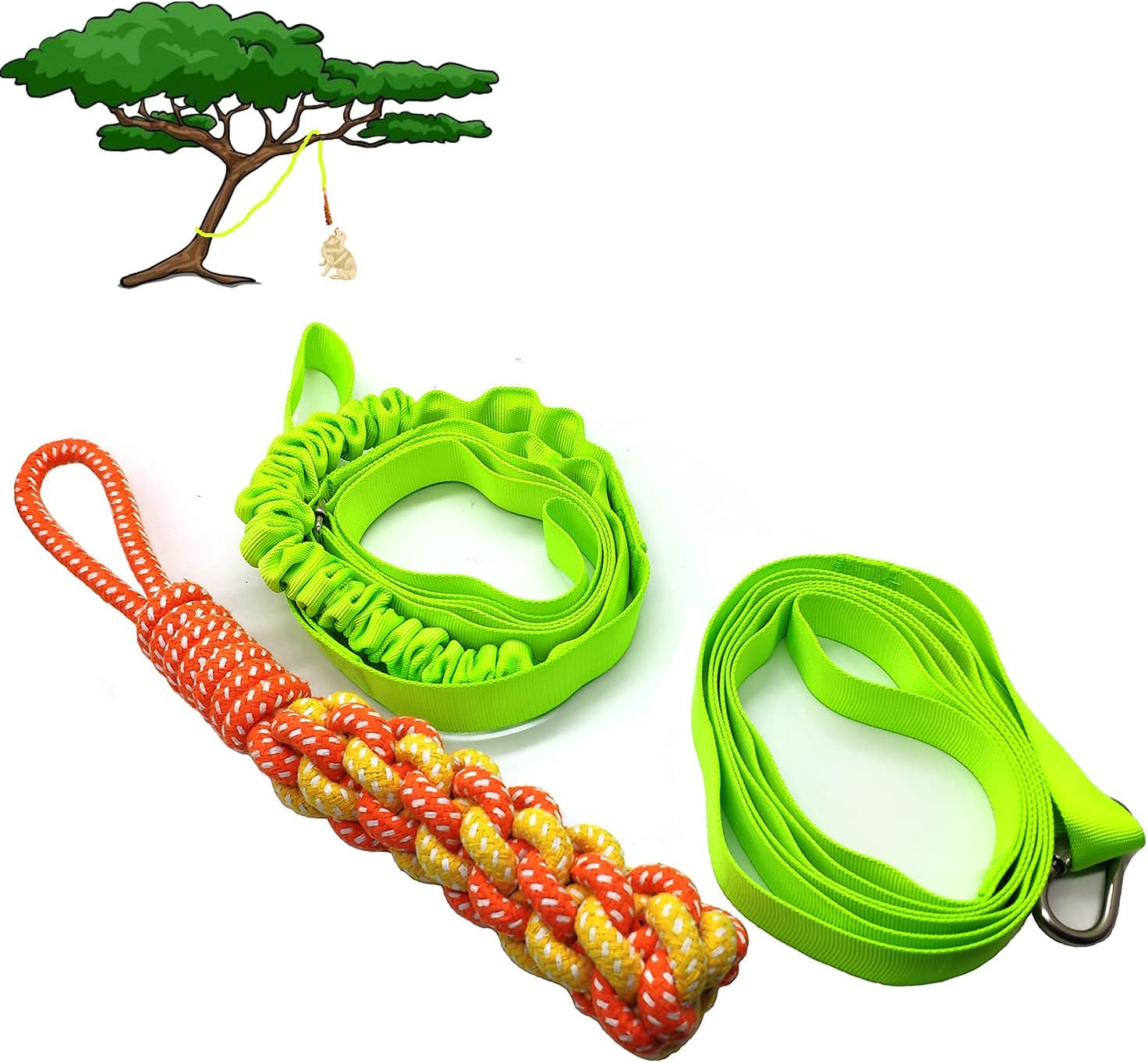 Probrother Outdoor Hanging Bungee Dog Tug Toy,Interactive Tether Tug Toy for Pitbull & Small to Large Dogs to Exercise,Durable Tugger to…