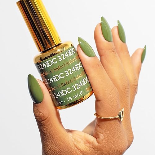 Miniatura 2 de DND - Juego de esmaltes de gel, colección verde, esmalte de gel UVLED y esmalte de uñas secado al aire, dúo de esmalte a juego sin astillas, 0.5