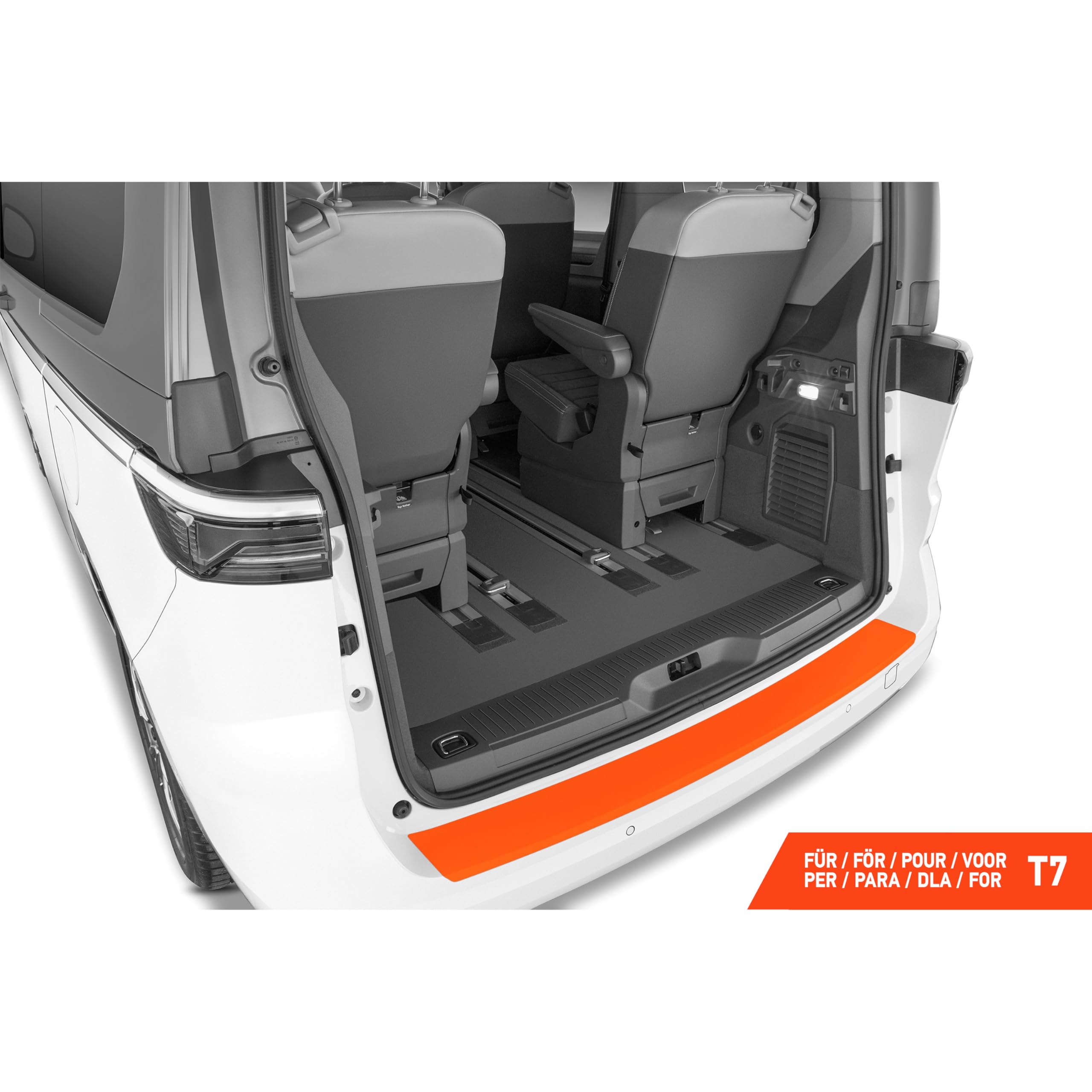 Luxshield Ladekantenschutz Folie für VW T7 Multivan ST I 2021-2026 - Stoßstangenschutz, Kratzschutz, Lackschutzfolie - Transparent