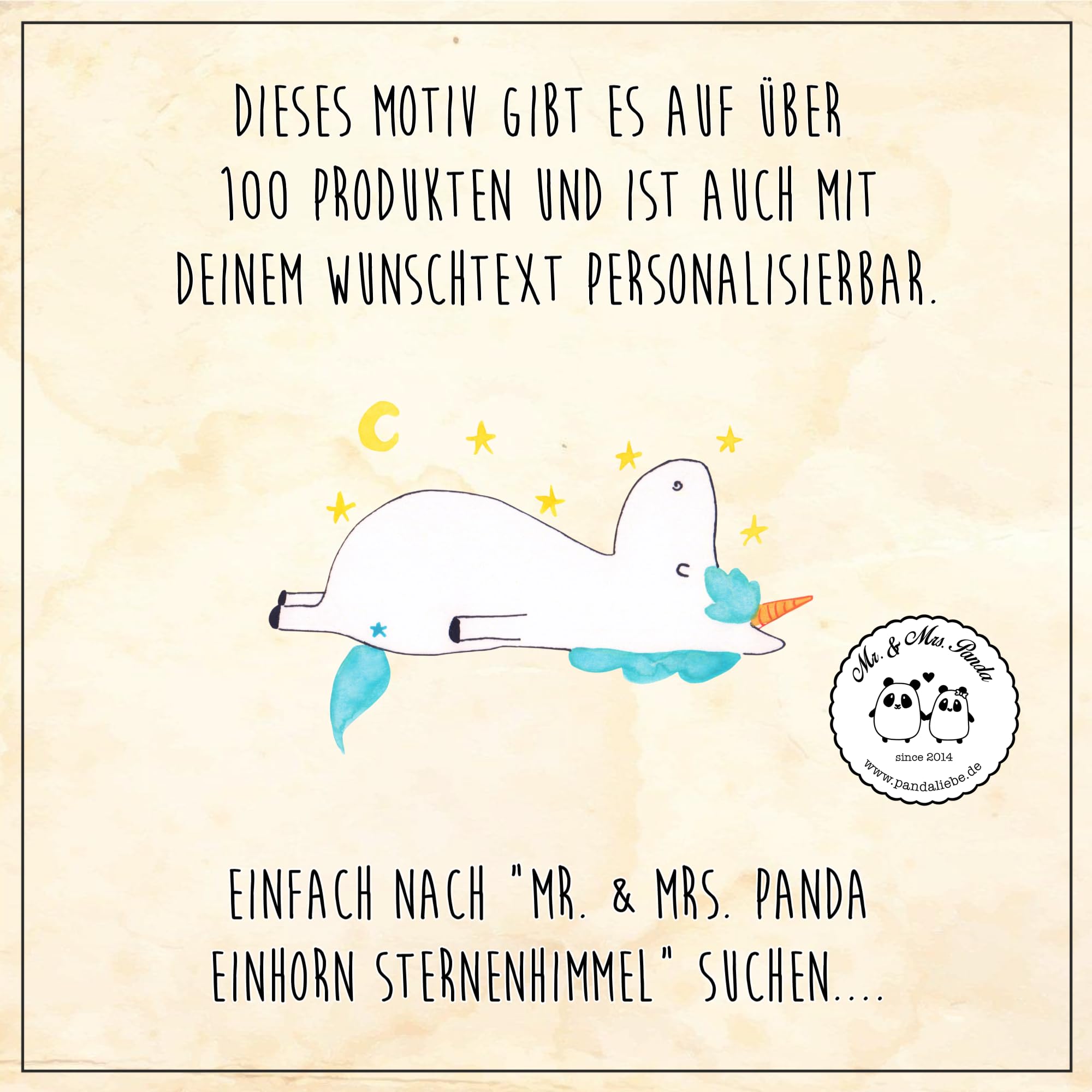 Mr. & Mrs. Panda Personalisierte Fußmatte Einhorn Sternenhimmel 40 x 60 cm - Geschenke, Unicorn, Fussmatte mit Namen, personalisiert, Individuelle, Einhörner, Sterne, Verrückt