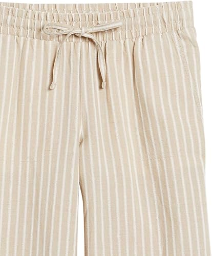 Miniatura 5 de Tienda Essentials - Pantalón de pierna ancha para mujer, de mezcla de lino, con cordón y ajuste relajado (disponible en tallas extragrandes)