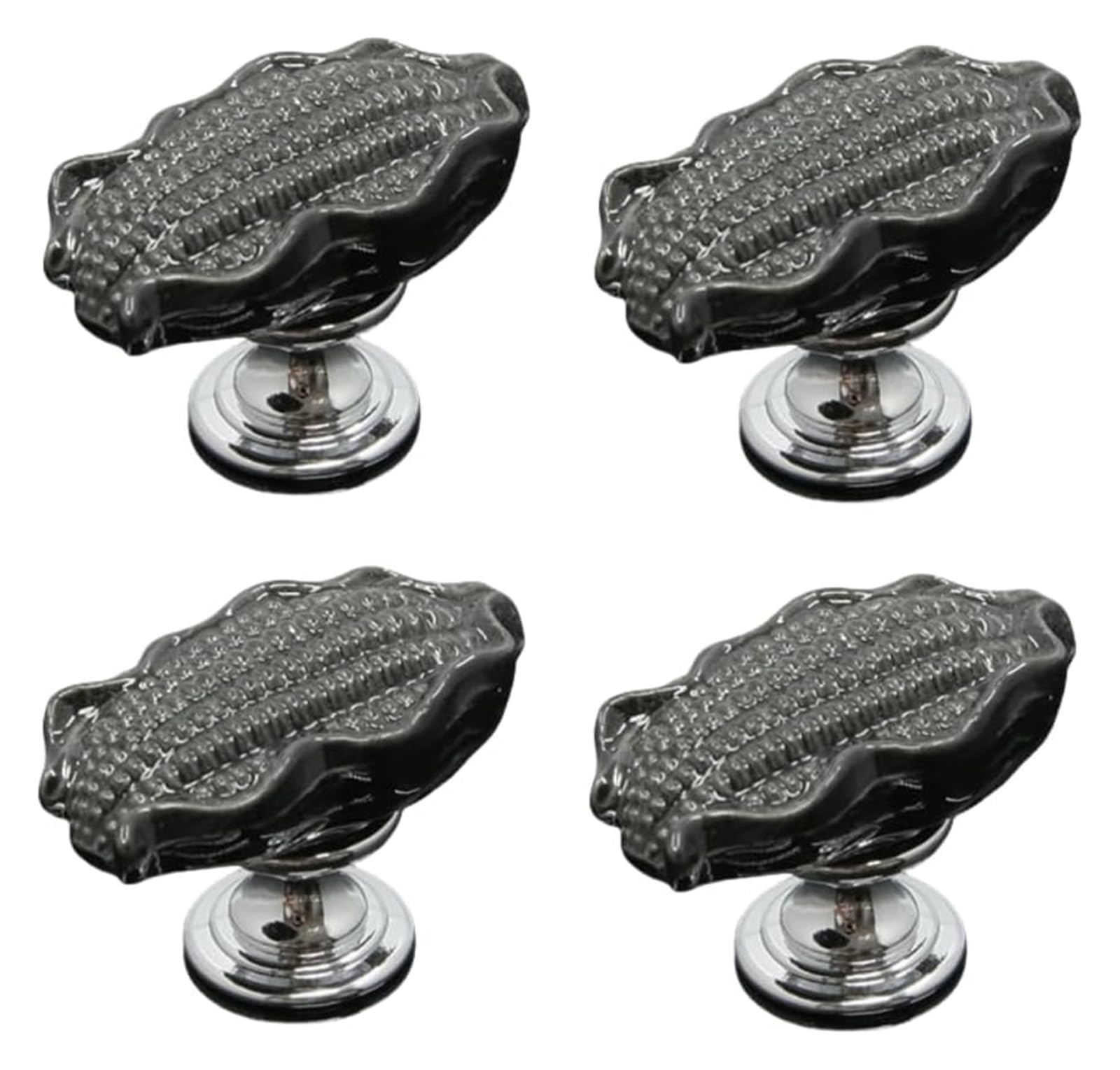 LQZAXSRDR Ceramic Cupboard Drawer Handle Knobs, Ceramic Door Knobs, 4 Pcs and Zinc Alloy Drawer Handles Multicolor 49x36x31mm(Black)