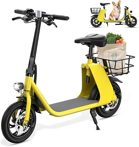 Vista 43 de SEHOMY Folding Electric Scooter with Seat for Adults, 15.5MPH, 20-Mile Range, 36V Battery, 12" Pneumatic Tire, Portable 450W Electric Scooters