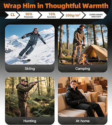 Miniatura 6 de CL convallaria Conjunto de ropa interior térmica para hombre, regalo de invierno, equipo de caza, capa base deportiva, parte inferior superior