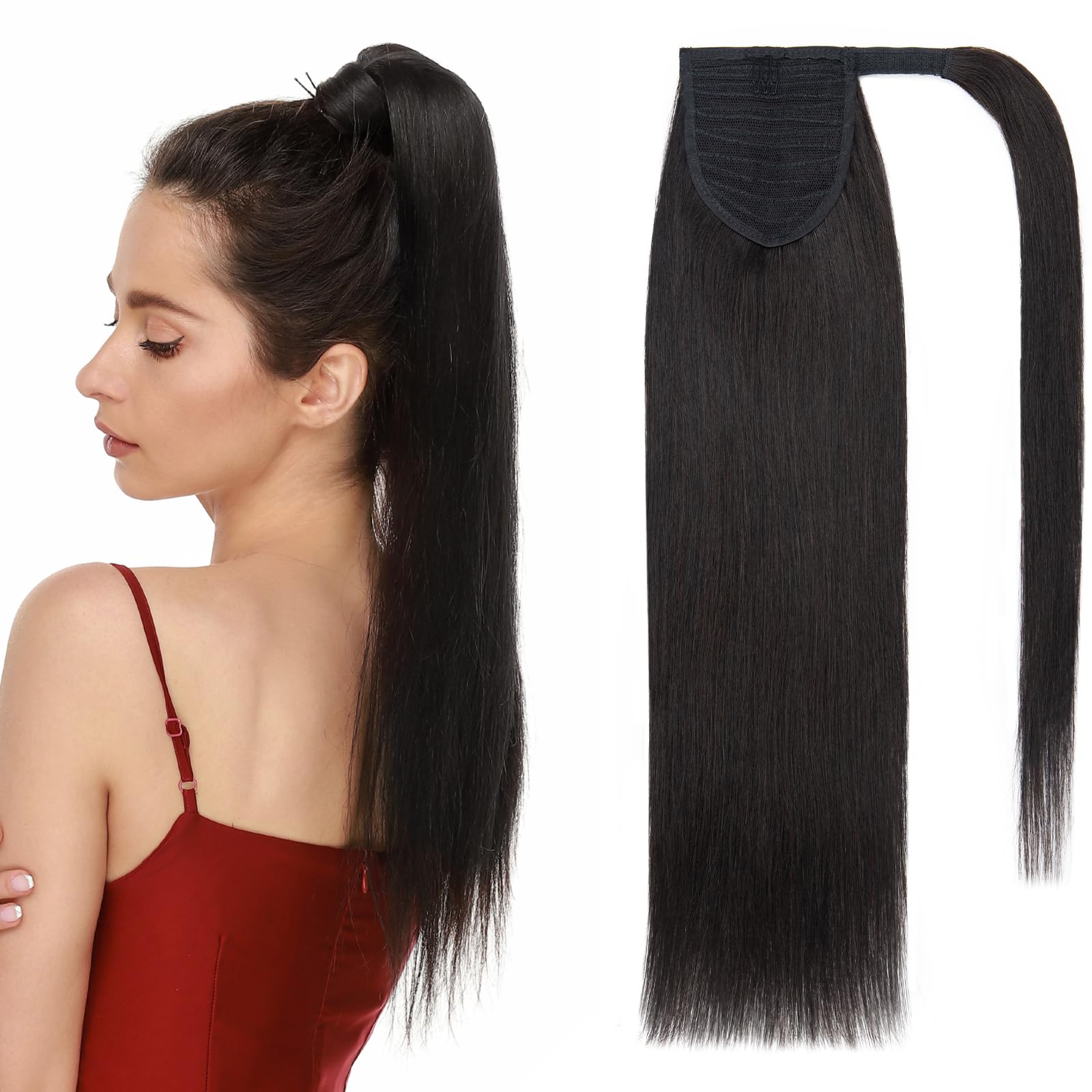 SEGOHAIR Wrap Around Ponytail Human Hair Clip in Ponytail Hair Extensions