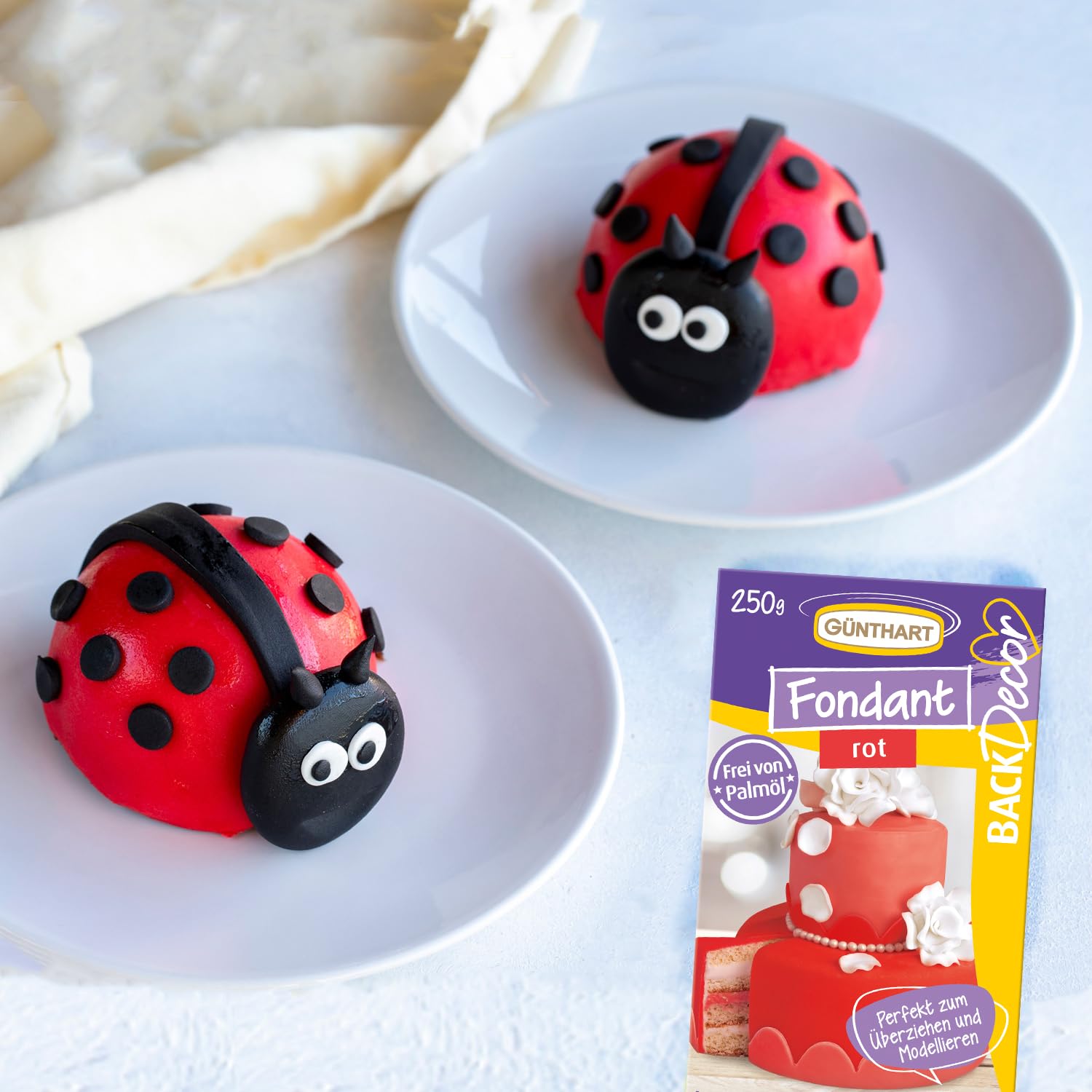 Günthart BackDecor Royal fondant czerwony | bez oleju palmowego | masa modelarska | miłość | Walentynki | Dzień Matki | (250 g)