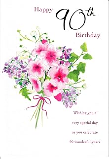 Biglietto di auguri tradizionale per il compleanno di età 90 – 22,9 x 15,2 cm –...