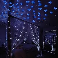 Vista 5 de SAOROPEB - Calcomanía 3D de mariposa que brilla en la oscuridad, 24 unidades, 3 tamaños, para decorar techo o pared, suministros de fiesta