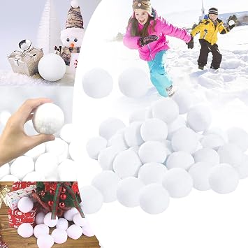 5cm Fake Snowballs White Realistic Artificial Snowballs,40Pcs Fake Snowball for Kids Indoor Snowballs Fight Game,Christmas Tree Decorations Xmas Fake Snow Balls for Children Adult Snowball Throw Games