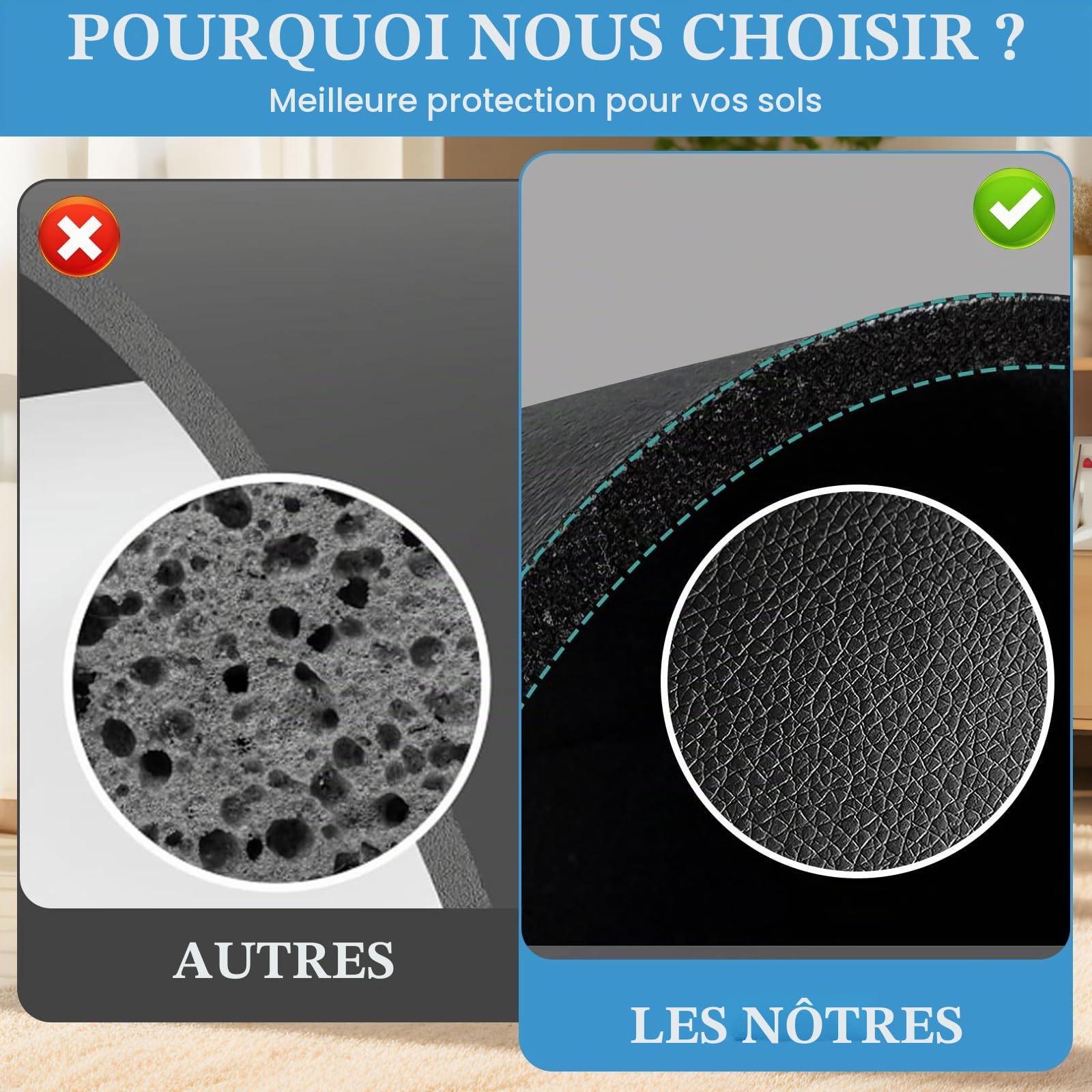 Erzekrim Tapis de protection pour équipements de sport et de fitness 28 x 70 cm 2 pièces Tapis de protection résistant aux chocs Fitness 6 mm d'épaisseur Tapis pour tapis roulant Salle de fitness
